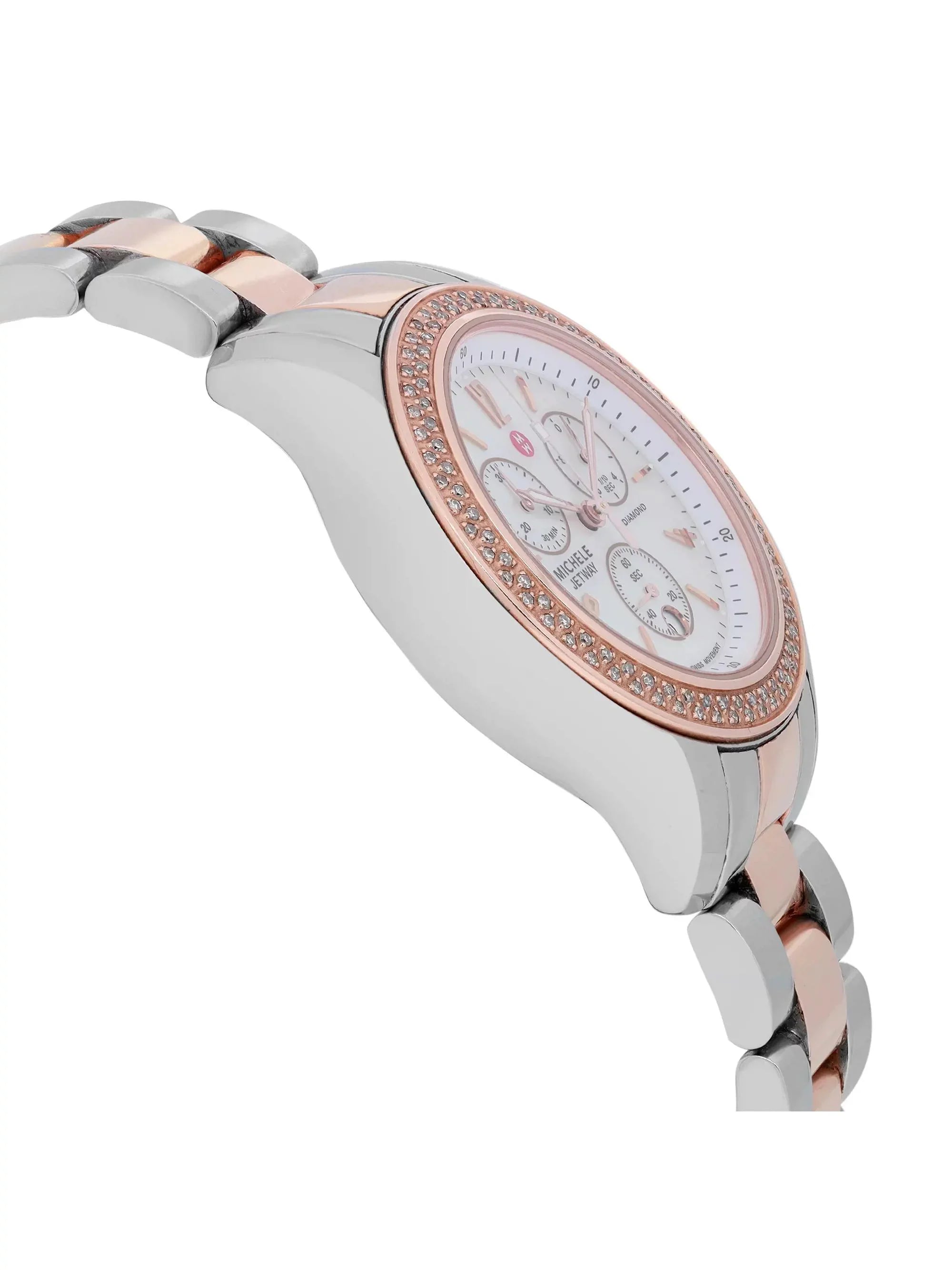 Quartz Ladies MWW17A000017 0.50cttw Watch Diamond Michele Jetway Steel 40mm