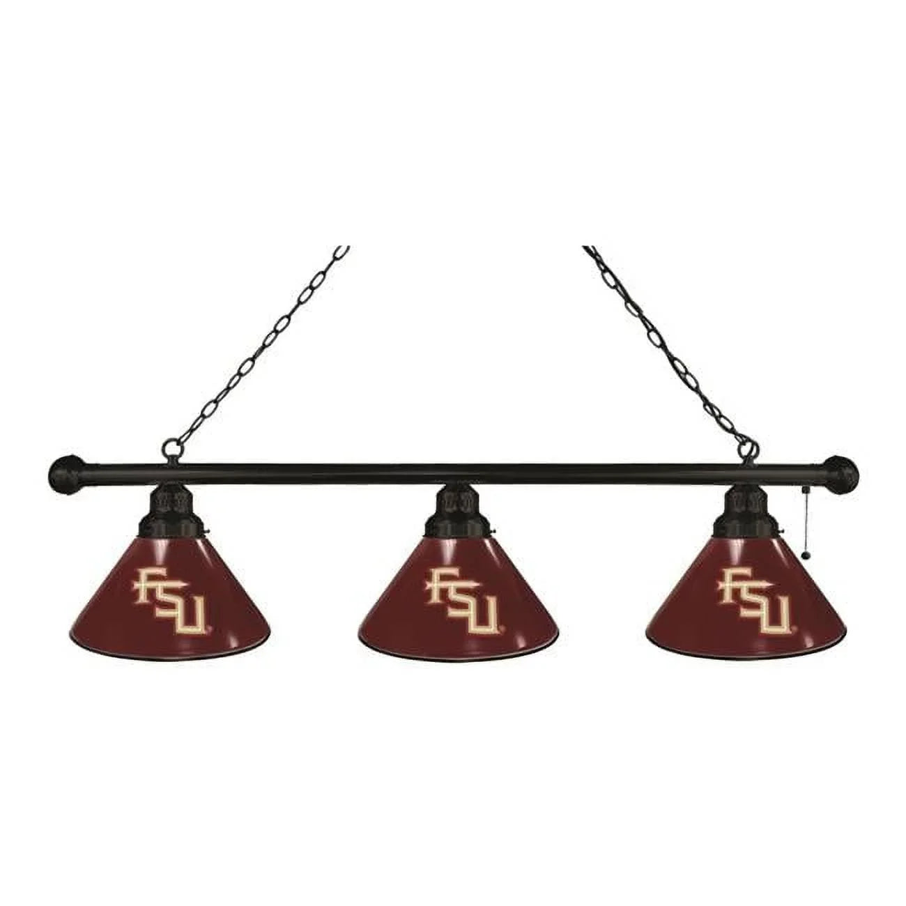 Seminoles Florida Script Billiard Shade Holland Black 3 Light, Pool Stool State Bar