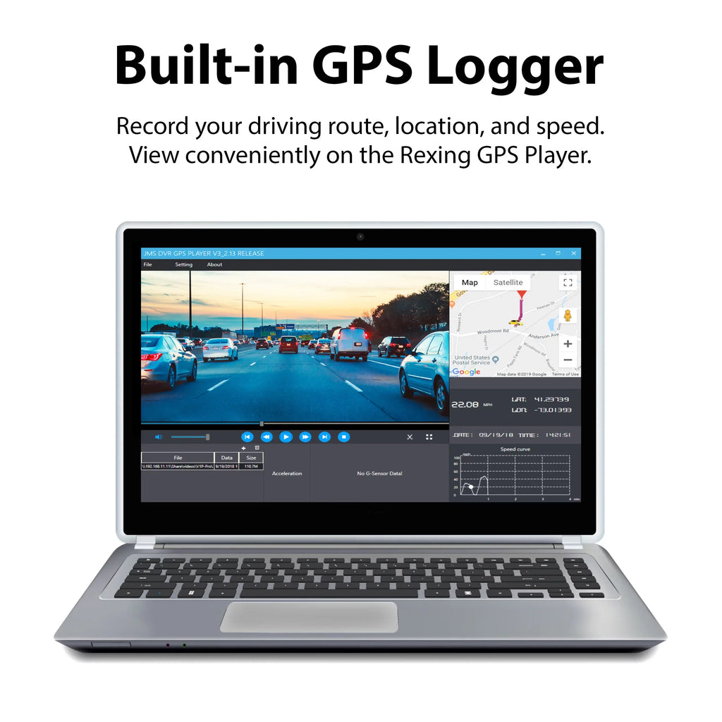 1080p Full Pro HD Rexing and Rear V1P Front Cam Dash