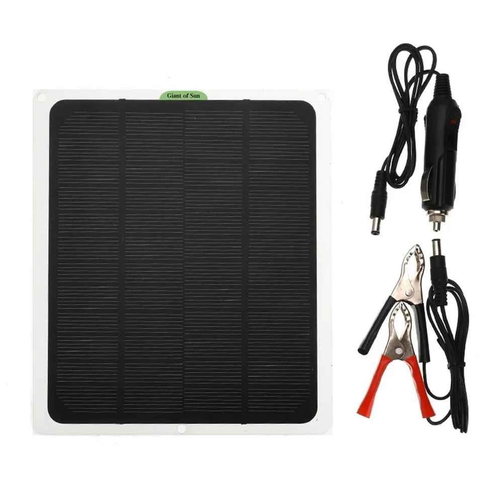 Charging Charger Solar RV Monocrystalline 20W exterior with Cars for occkic Panels Charger Yachting Flexible Clips 12V/5V Battery
