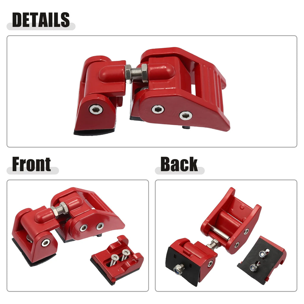 for Bargains Red Front Door Hood Unlimited Latches Pair 4 Hood 2 & 1 Locking Wrangler Door Catch Unique Fit Jeep JK