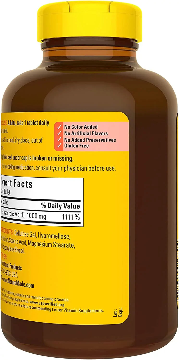 Supply Vitamin Dietary Tablets, Support, 300 C 300 Nature Supplement mg, for Made 1000 Day Immune