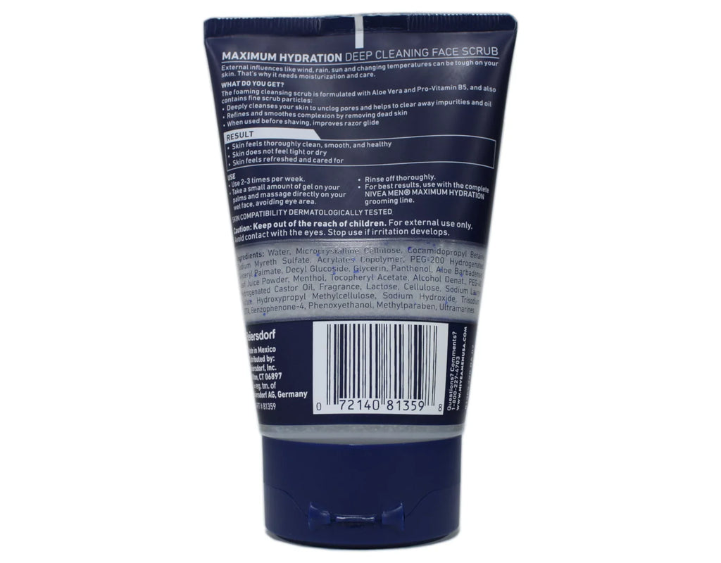Deep Nivea Original, Scrub 4-Pack For Men Cleaning Face Oz, 4.4