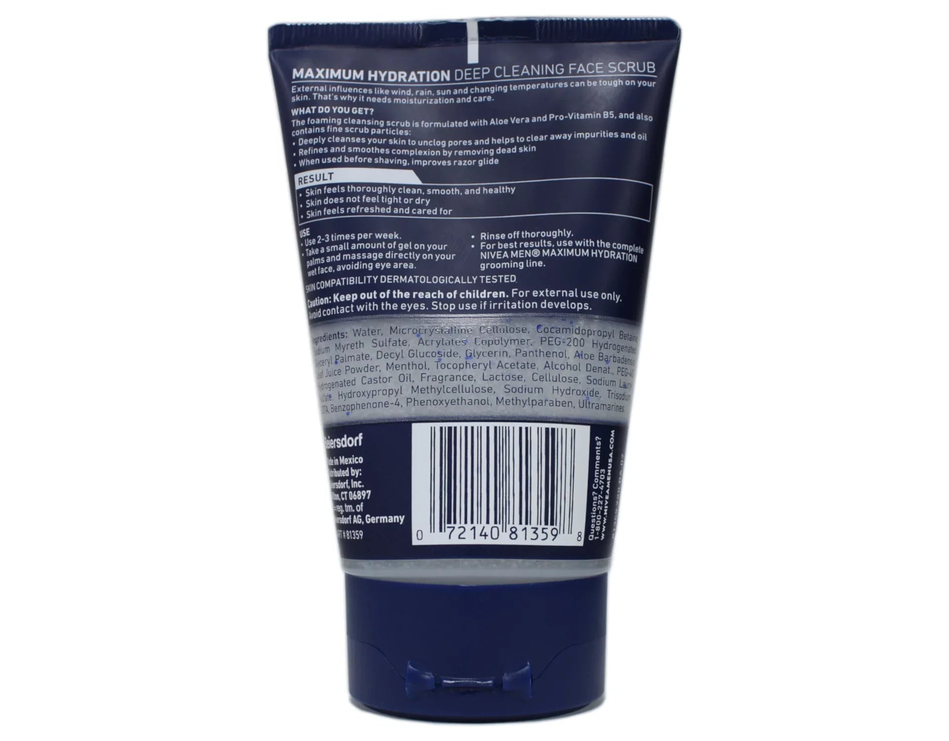 Deep Nivea Original, Scrub 4-Pack For Men Cleaning Face Oz, 4.4