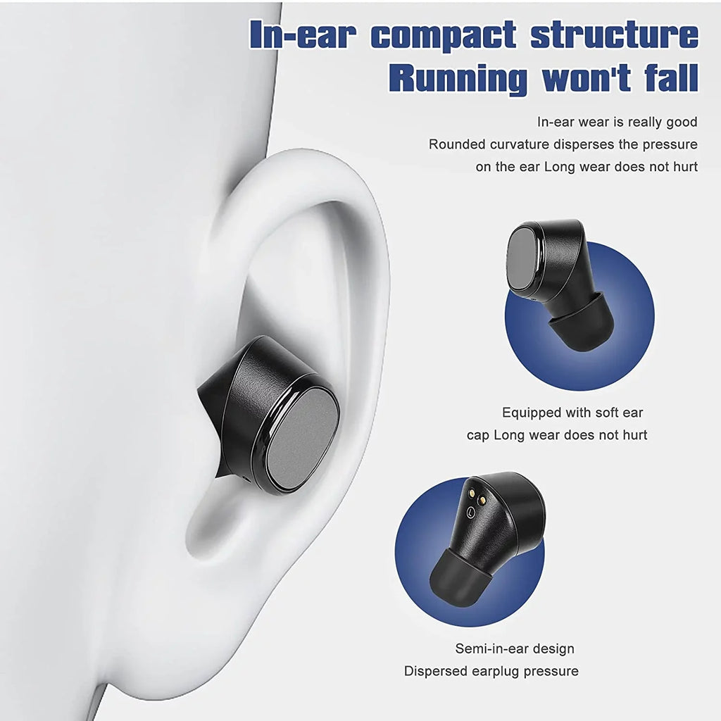 Bass Mic Mic Waterproof Wireless Built-in Earbuds in-Ear For Control 1 III Black Deep Xperia Touch UrbanX True Headphones - 5.0 Earbuds Sports Earphones IPX5 with Bluetooth X7