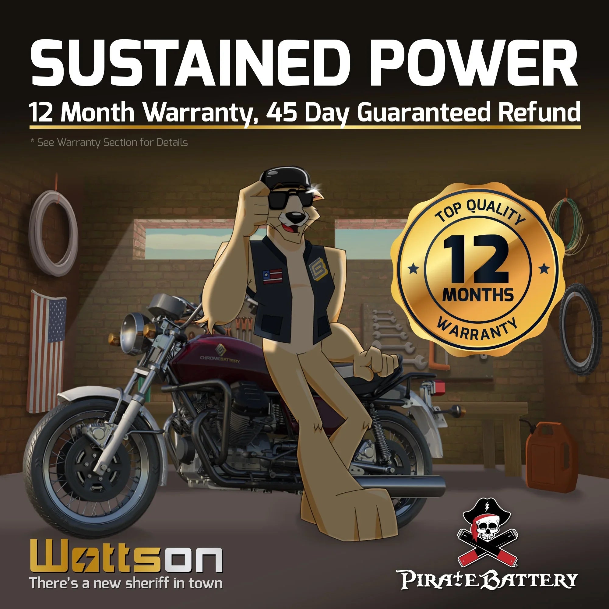1300cc 1987 Motorcycle Venture/royale CCA) Pirate (50-N18L-A3 Battery Y50-N18L-A3 Ah, for Battery Yamaha 12 Volt,20 260 Xvz13