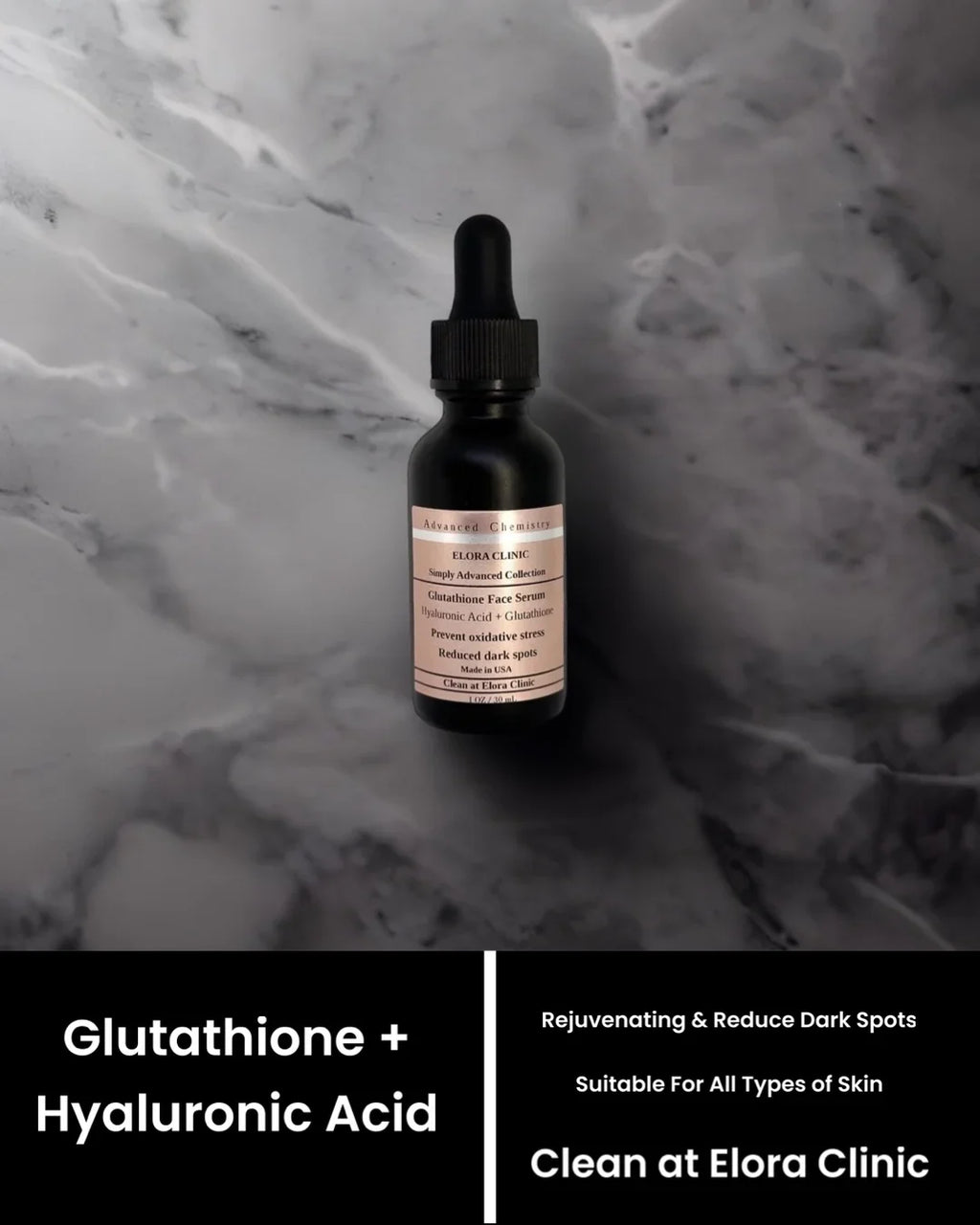 Elora - Based Oil Glutathione Glutathione Hyaluronic Acid Clinic Serum Hyaluronic Glutathione - liquid Serum + Free + Acid - Hydrating & Rejuvenating -