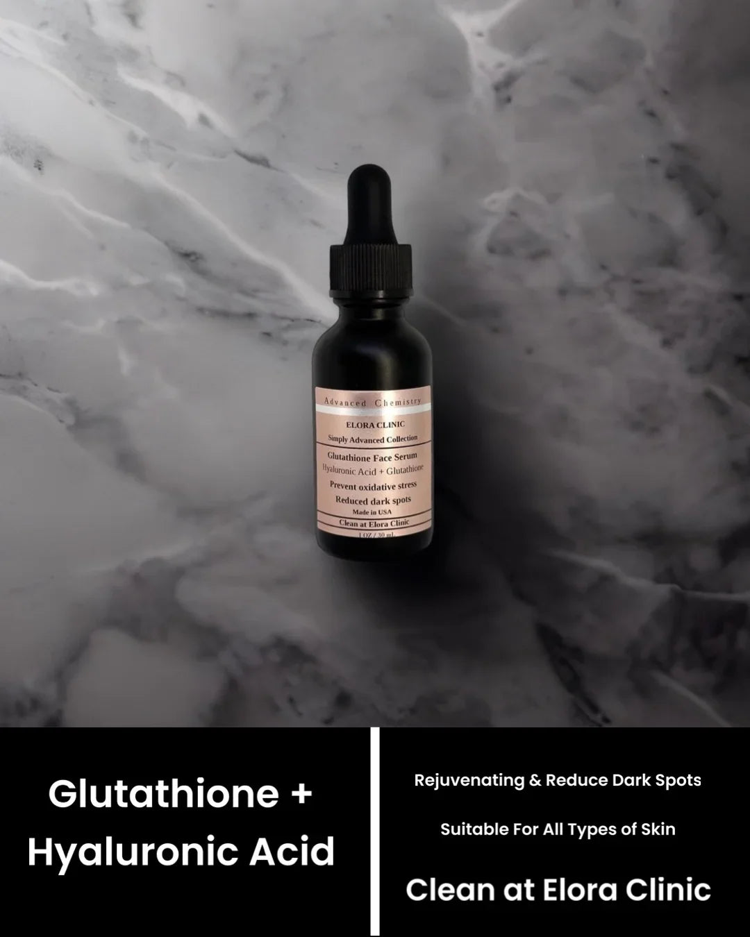 Elora - Based Oil Glutathione Glutathione Hyaluronic Acid Clinic Serum Hyaluronic Glutathione - liquid Serum + Free + Acid - Hydrating & Rejuvenating -
