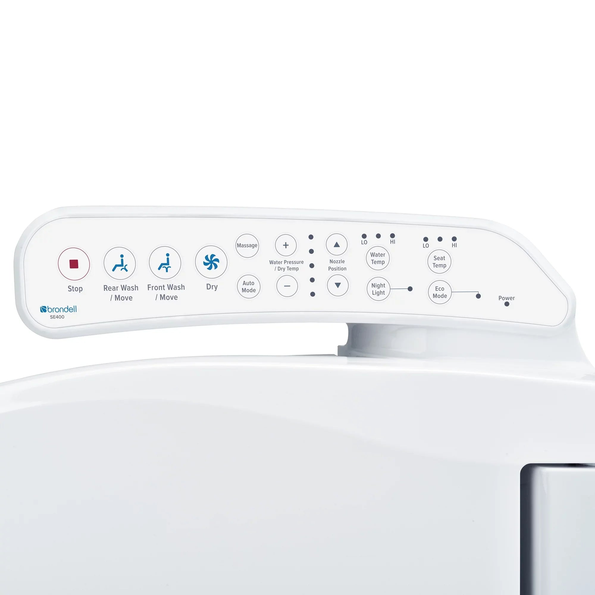 and Sidearm, Steel Seat Bidet with White Dryer Stainless SE400 Round Brondell Nozzle, Swash