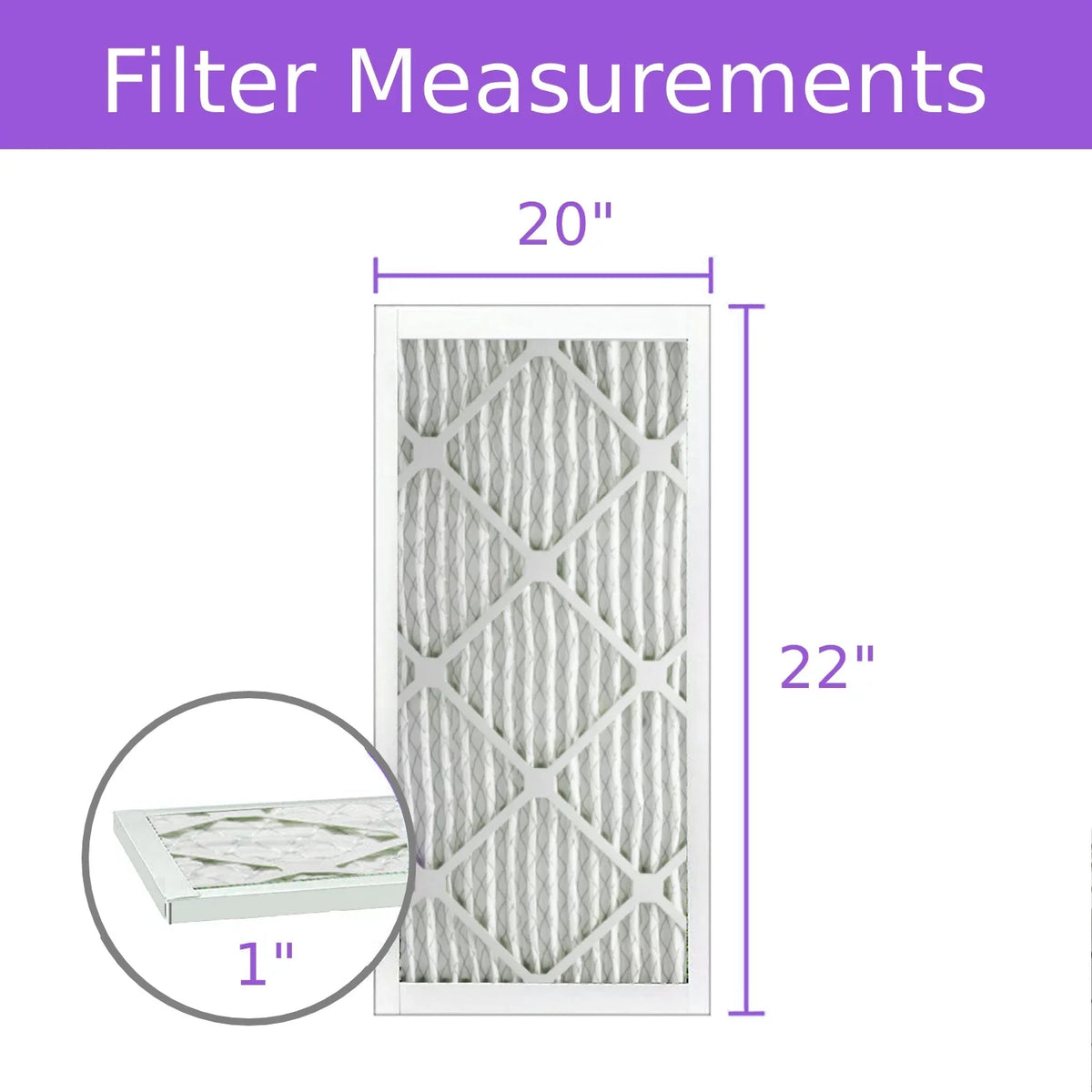 Filter, Air MERV Purolator Pack) Extended Surface 8, DMK80 Pleated Mechanical 20x22x1, (6