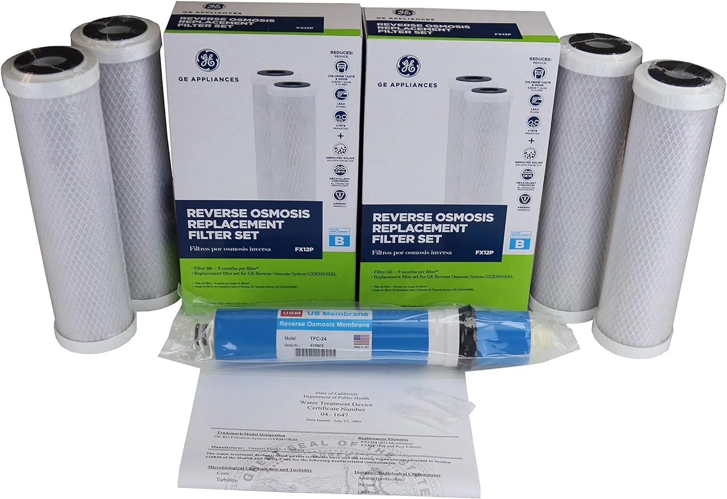 GXRM10RBL 2 To Systems Similar Of TFC-24 FX12M Deal Membrane USM For RO nuine FX12P Filters Replacement Special Combo RO +