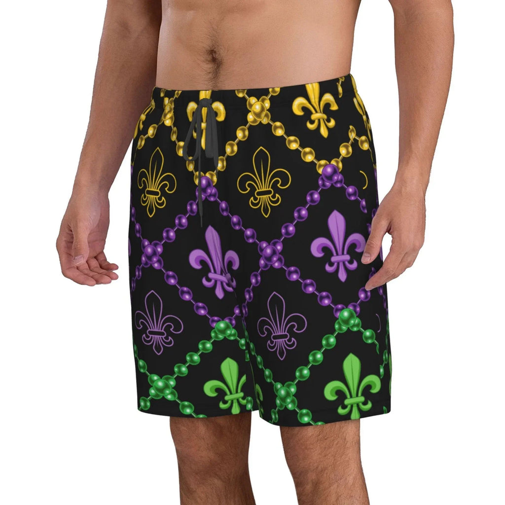 Trunks Swim Beach Shorts Mardi Gra Funny Geometric Quick With Lukts Dry Swim Shorts Mens