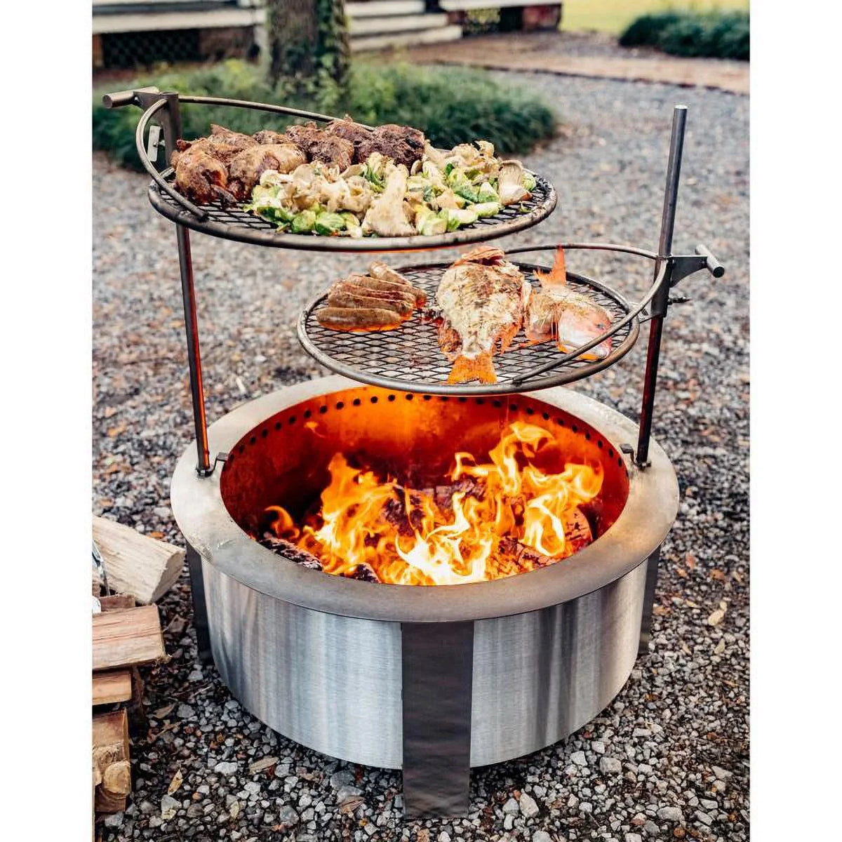 W pk Silver 1 X 27 Breeo Grill 34 in. Camp Outpost H 24 in.