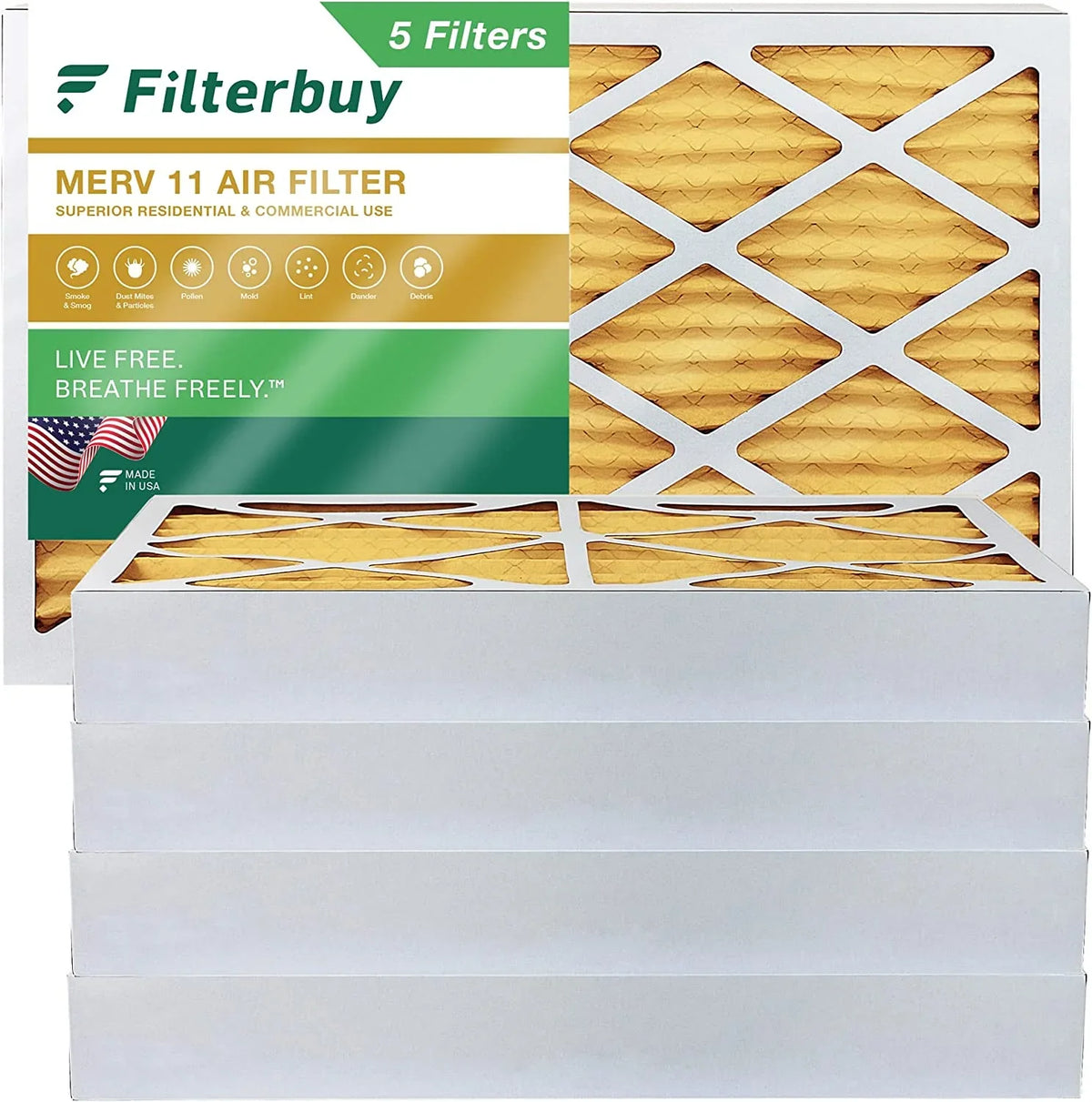 HVAC (5-Pack) 16x30x4 Filters Furnace Filterbuy MERV Pleated Air 11 AC