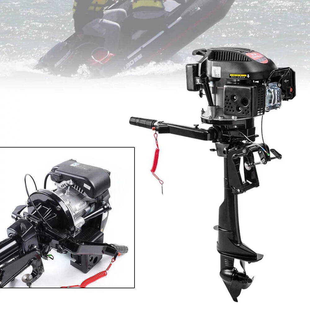 Boat Motor 6HP Outboard Boat Cooling Engine Air System Miumaeov Motor Stroke Fishing 4