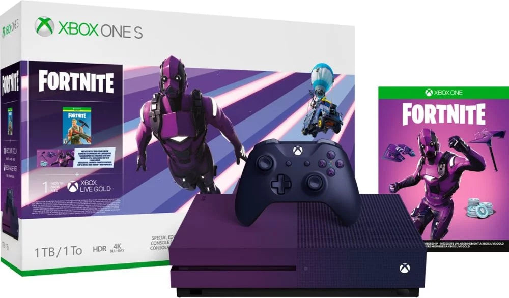 Edition Restored One Battle (Refurbished) Microsoft Special 1TB Purple Bundle Fortnite Royale S 23C-00080 Xbox Console Gradient