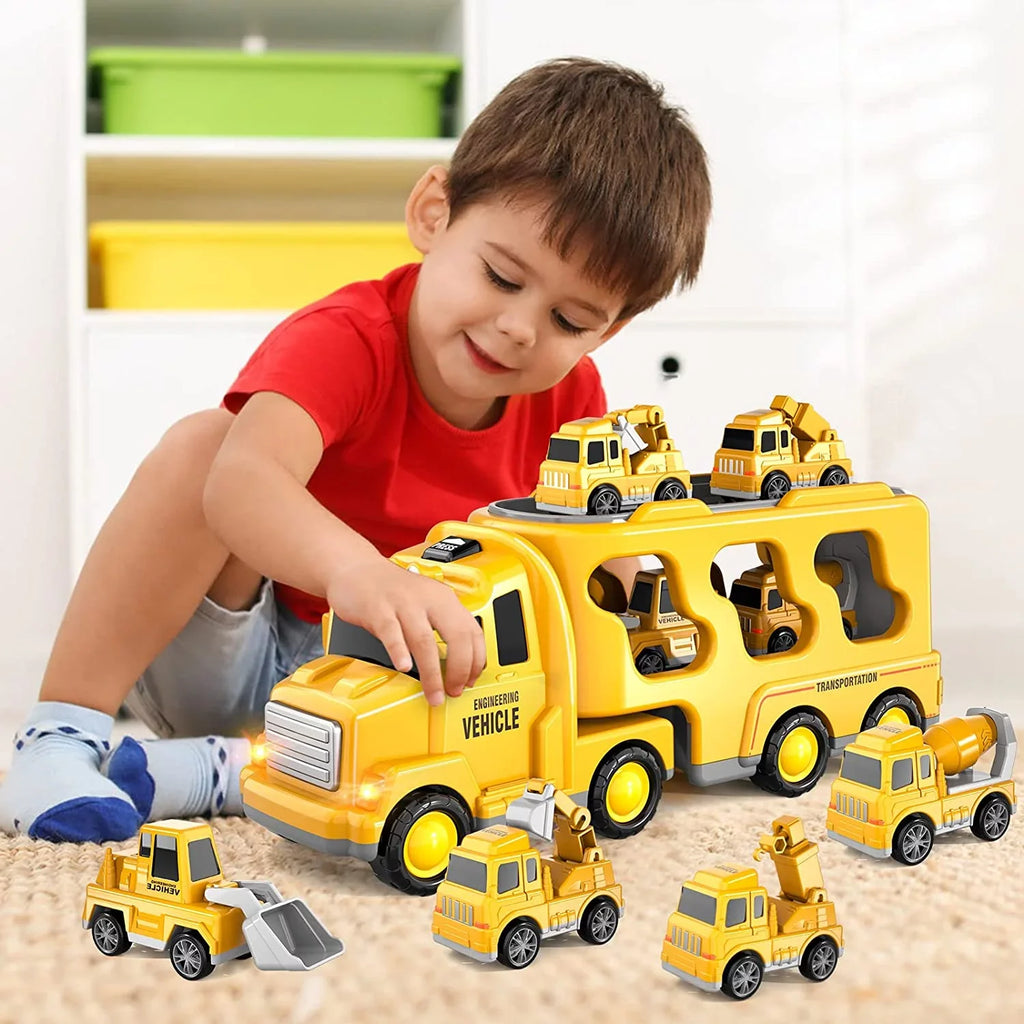 Girls Age for Birthday Toddler Old 5-in-1 Car Boys Toy Truck for Toddlers 1-3 PayUSD Friction Construction 5 Christmas Gifts for Power Truck Carrier 4 3-5 Toys 3-9 Year Toys for Vehicle 3 Kids 6