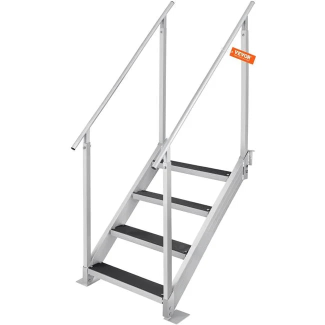 in. 30-38 4 Dock Adjustable Load 500 Vevor Capacity lbs Stairs Dock Step Ladder Height,