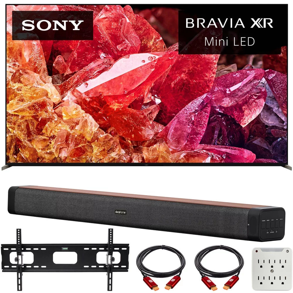 Model) Bracket 60W Channel with Adapter LED Deco Surge X95K (2022 4K Mount smart 85" with Home XR and Bundle XR85X95K TV TV Soundbar, 6-Outlet 37"-100" Bundle Mini 2.0 TV HDR Wall BRAVIA