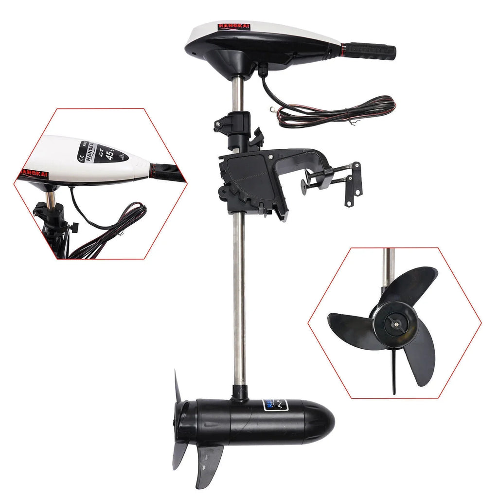 Duty Electric Outboard Motor HANGKAI Engine 45LBS Heavy 12V Motor Boat Trolling