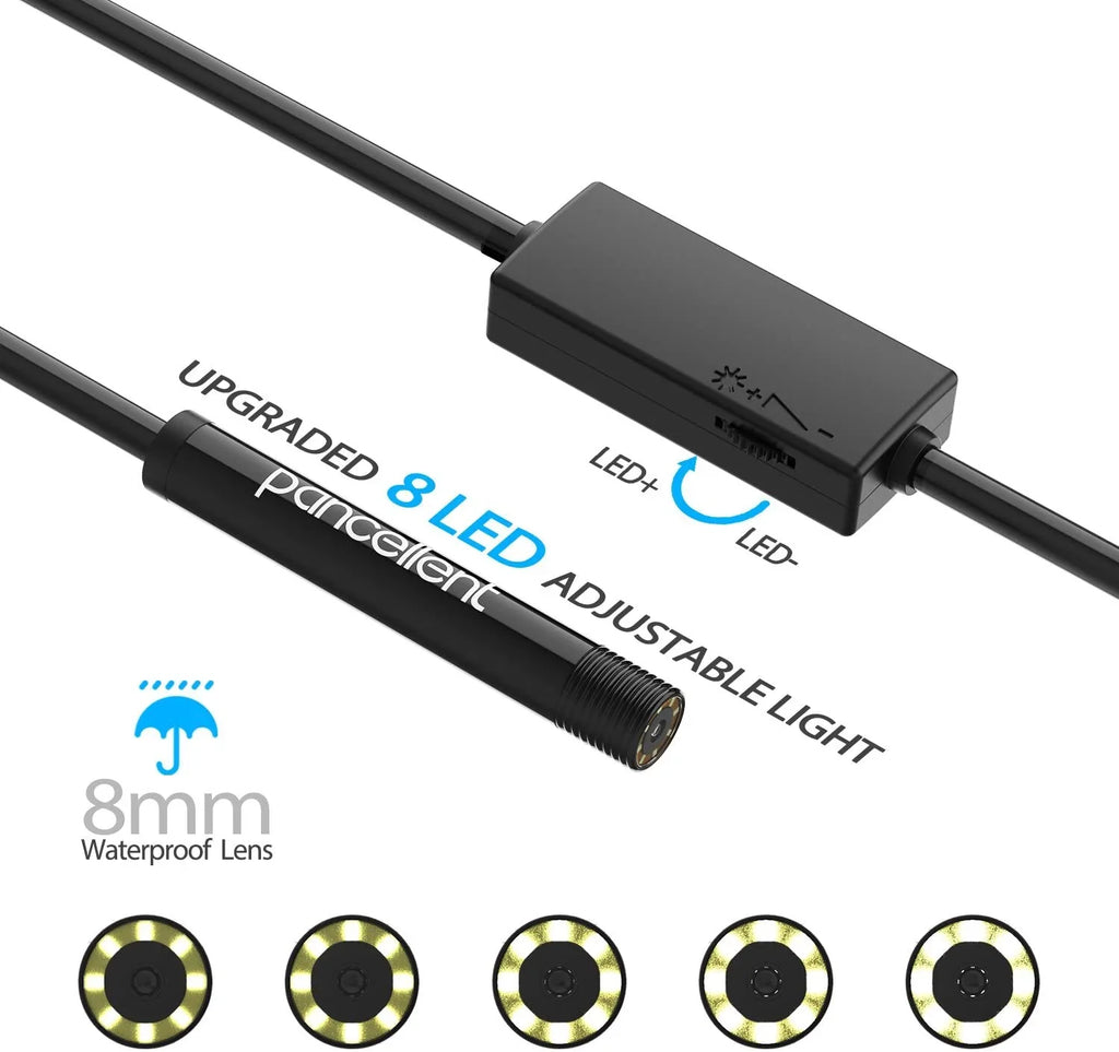 FT) iPhone Cable Metes,16.5 with Wireless HD Rigid Inspection PC 1200P for 8 Borescope Table Camera Endoscope Camera Android Light (5 Smartphone Pancellent Ipad Snake WiFi LED