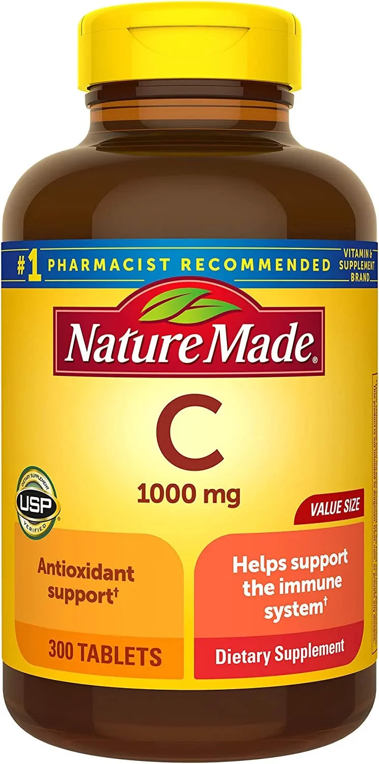 Supply Vitamin Dietary Tablets, Support, 300 C 300 Nature Supplement mg, for Made 1000 Day Immune