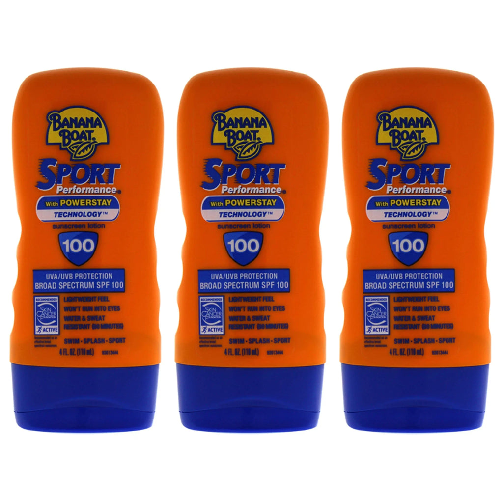 4 Lotion Performance Powerstay Lotion - Pack Sunscreen Boat Banana 3, Technology oz with SPF 100 of Sport
