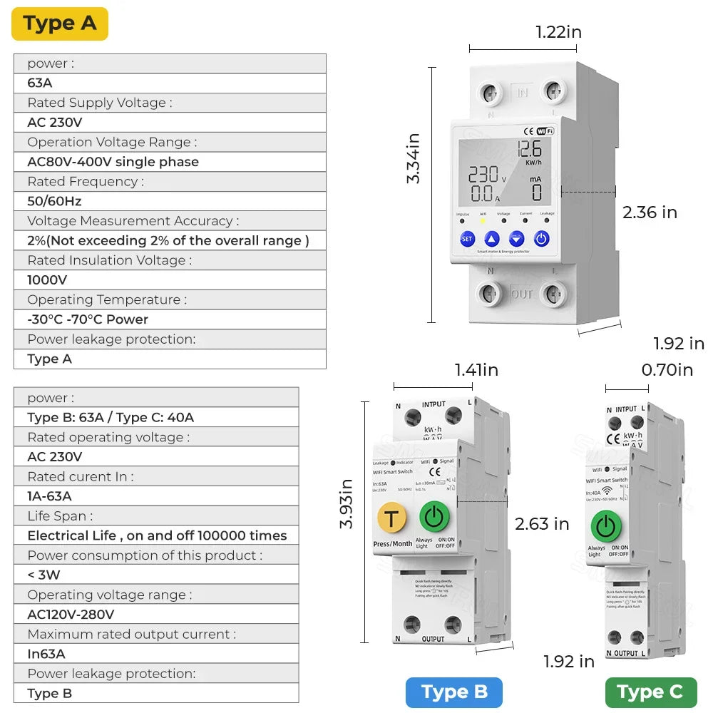 Settable Voltage Voi Htovila Values Intelligent APP WiFi Assistant Automatic with Multifunctional Reclosing Mobilephone Meter for Compatible Protections Current Protector Control