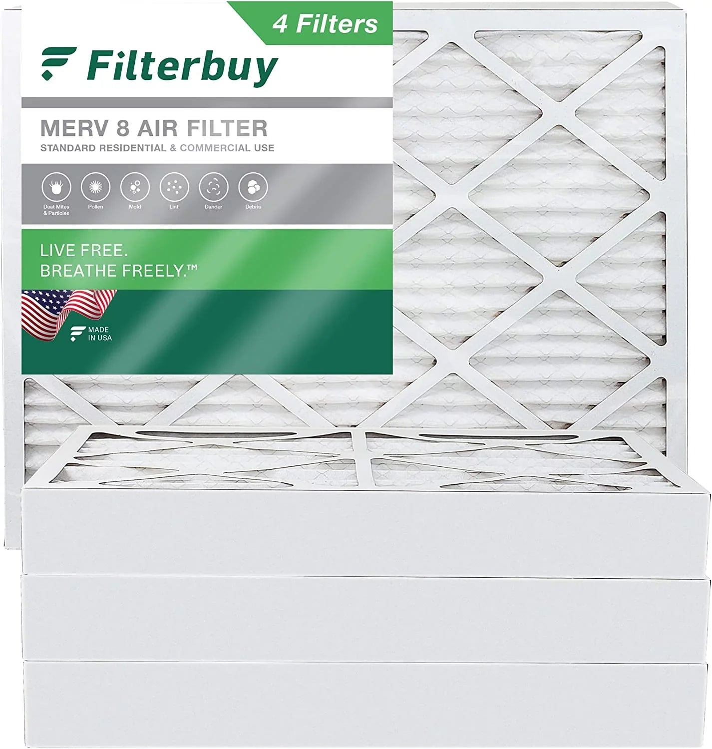 8 10x16x4 HVAC Filters Furnace Pleated (4-Pack) Filterbuy Air AC MERV