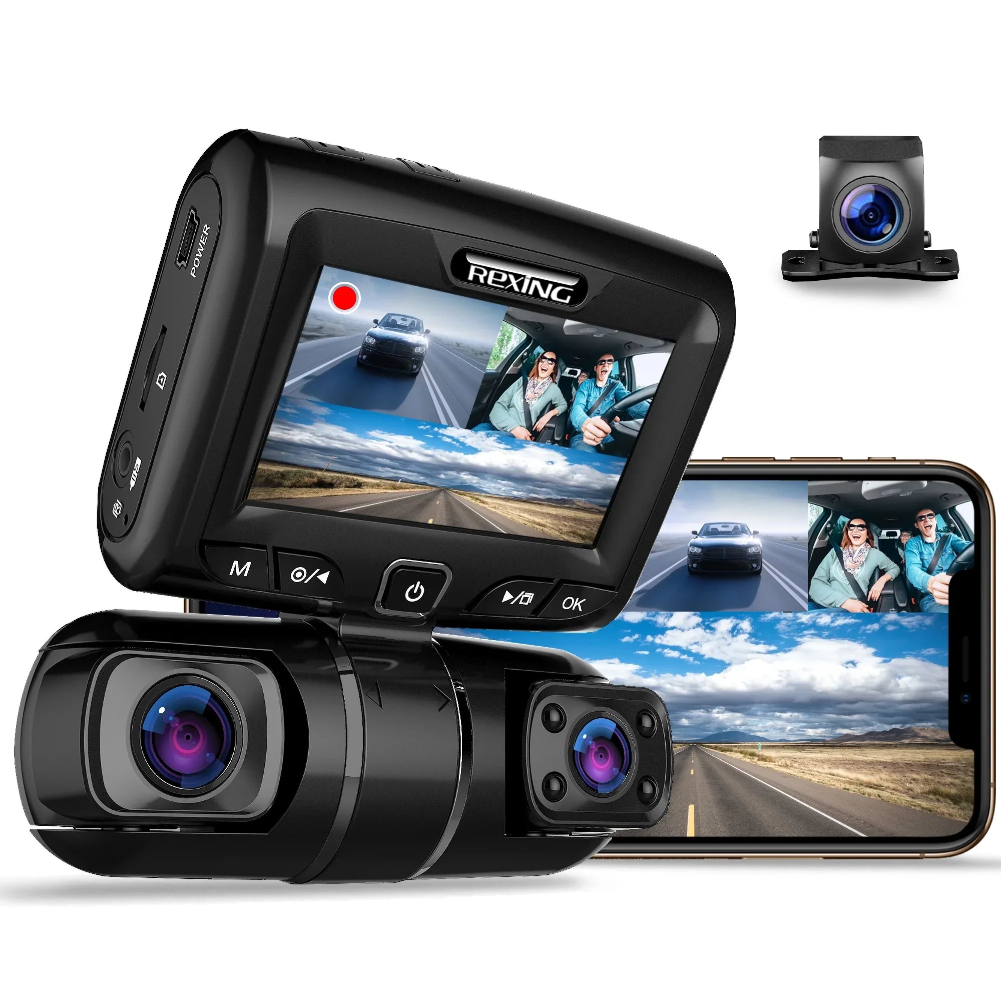 S1 Cam Dash 1080P+1080P+1080P Rexing 3-Channel