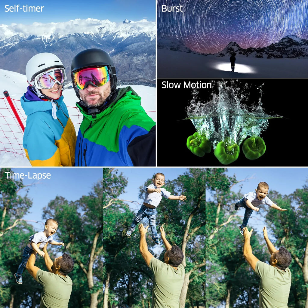 Camera Underwater WiFi Campark Action Waterproof Camera 4.0 Camera External 20MP Sports Ft Zoom Remote Support Control EIS 4K Mic 30FPS Camera 131 Vlog