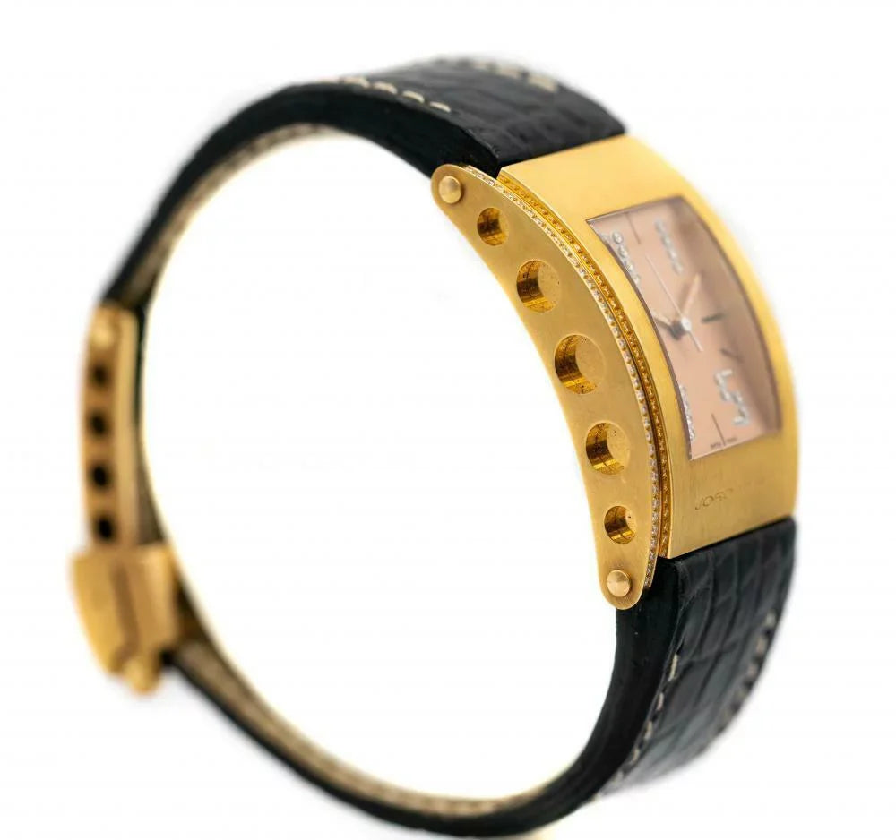 Rose S011-0026 Jorg Kilada 18k Men's Watch Gold Quartz Diamond Bezel Hysek