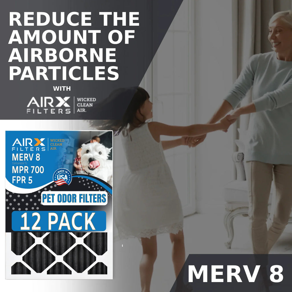 in Made FPR 25x25x1 Rating, Air Pack MPR 12 Pet Furnace Retention Filters of Filter Filters Odor by 700, AIRX - FILTERS USA to 8 AIR. Comparable MERV 5, CLEAN WICKED