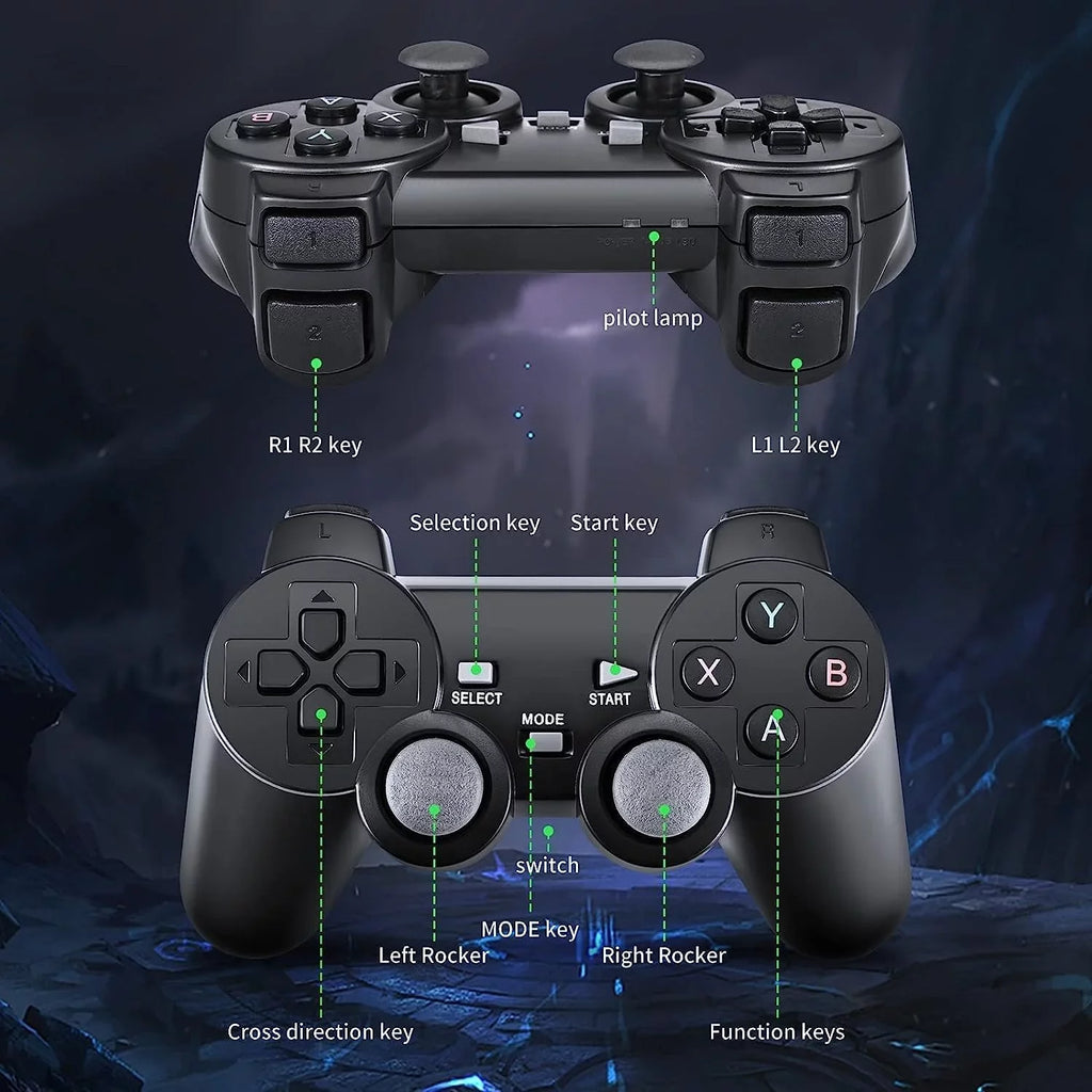 Dual Console, Emulators,with and Video Output,9 Game Stick 20000+ Wireless 2.4G Nostalgia Stick,Plug Game Retro Games,4K Game,Wireless Controllers(64G) Game Classic Play in Stick Play HD Retro Built