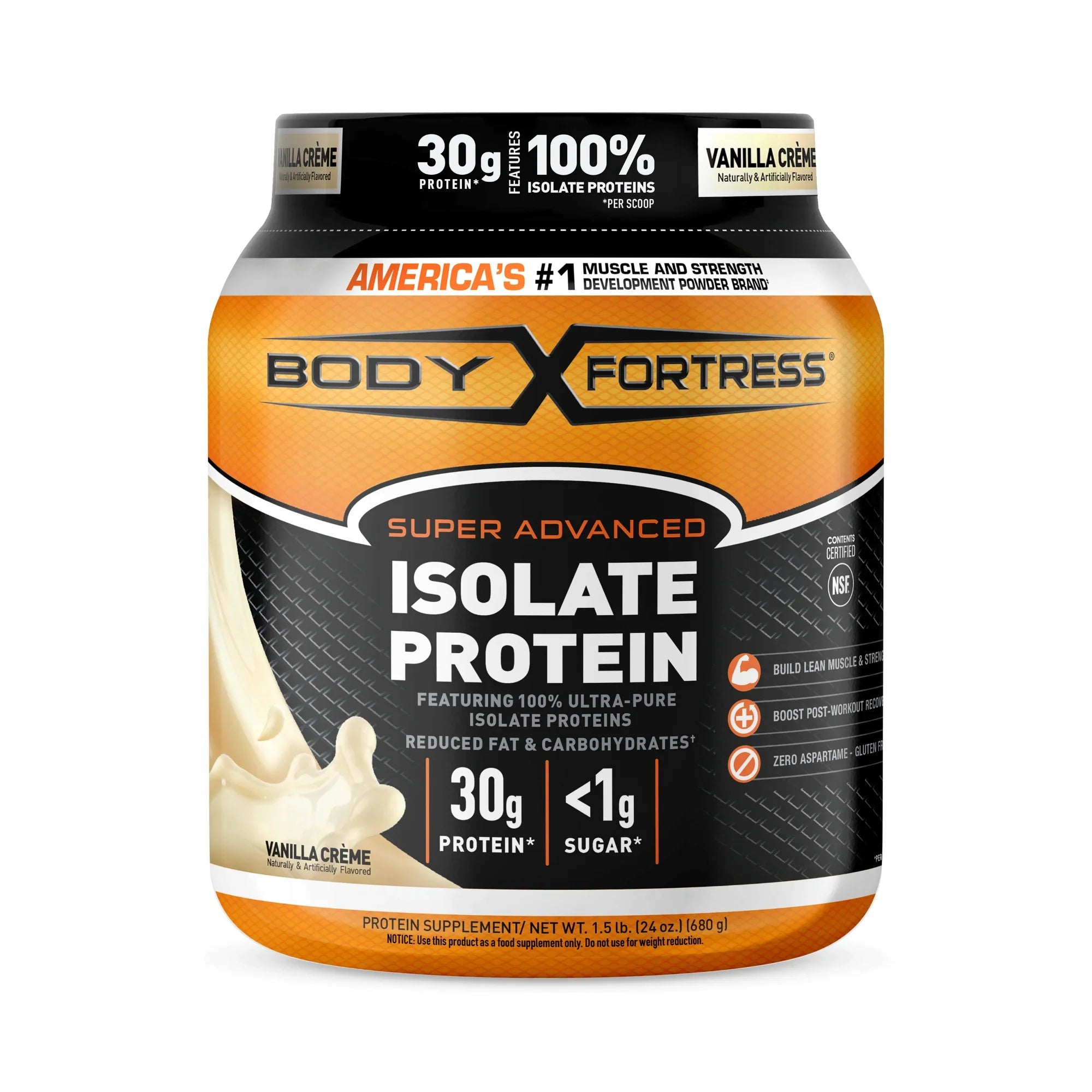 Fortress 30g 1.5 Vary) Isolate lbs per (Packaging May Powder, scoop, Protein Vanilla, Body
