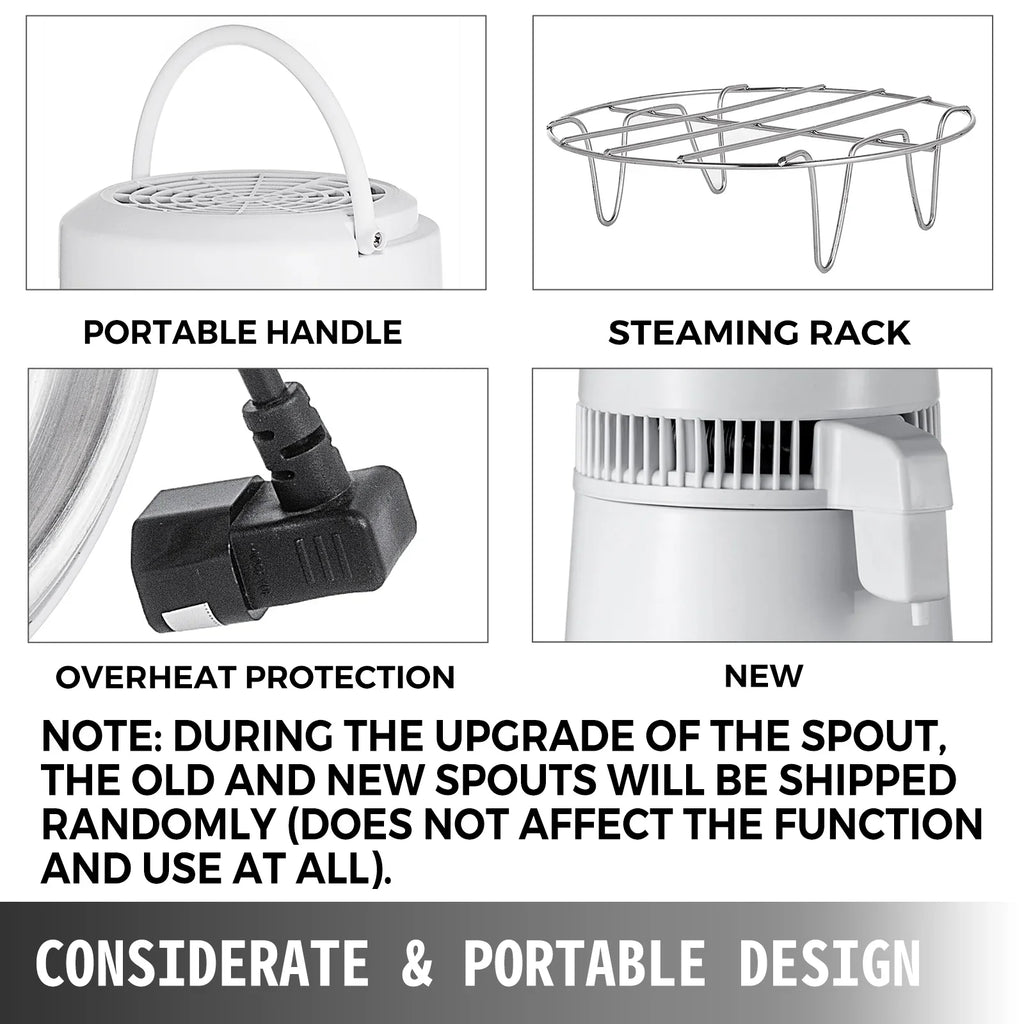 Design) Countertop Kit Connection Stainless Bottle liquid (Upgraded Steel Food-Grade 746W Home Gallon/4.3 Distillation VEVOR Outlet Container liquid 1 Distiller Distiller L Glass liquid