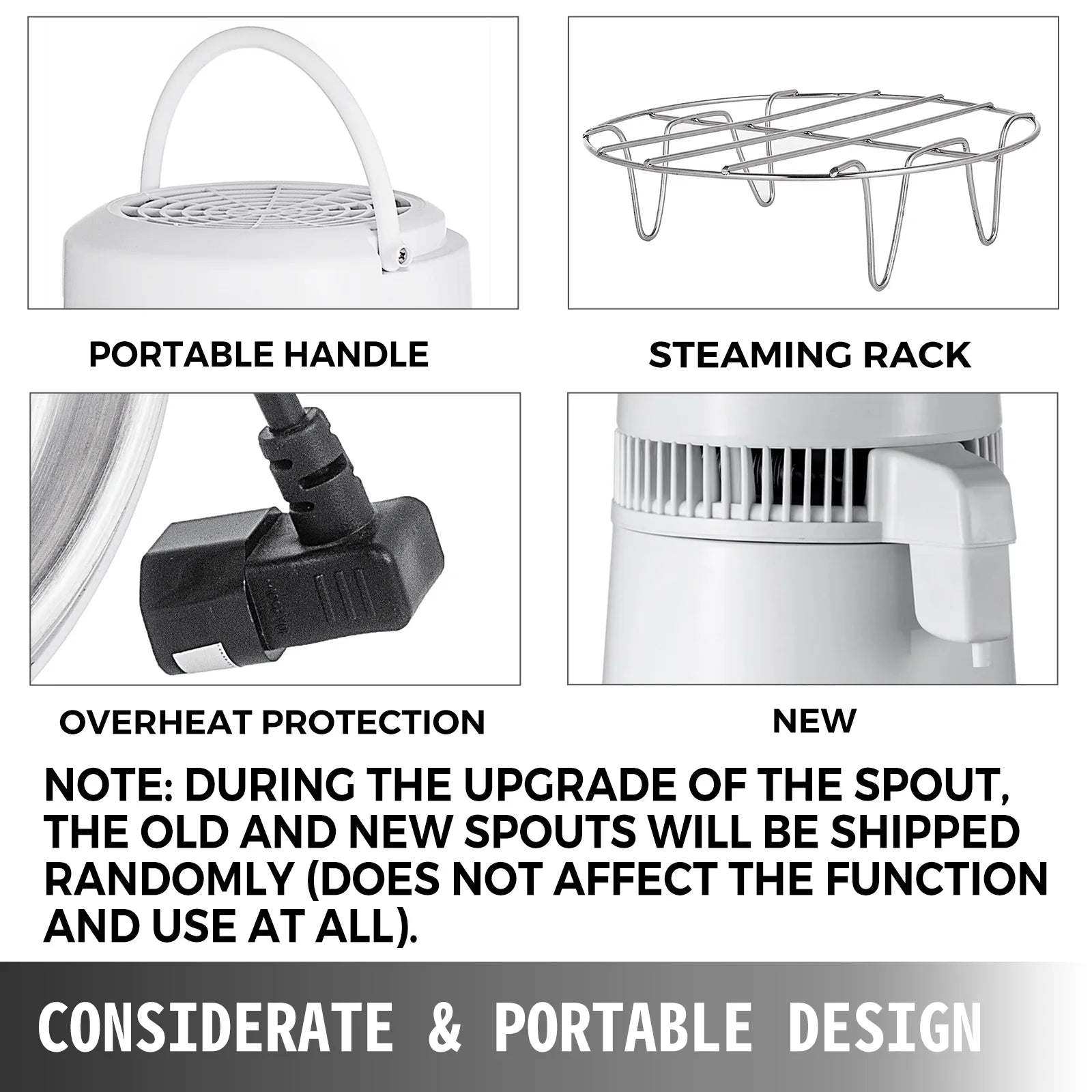 Design) Countertop Kit Connection Stainless Bottle liquid (Upgraded Steel Food-Grade 746W Home Gallon/4.3 Distillation VEVOR Outlet Container liquid 1 Distiller Distiller L Glass liquid