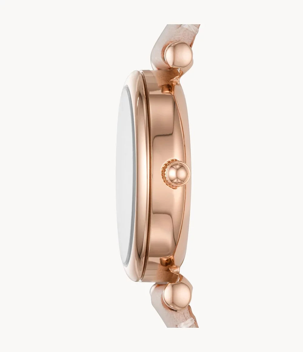 Fossil Stainless Three-Hand, Women's Gold-Tone Watch, Rose ES4839 Mini Carlie Steel