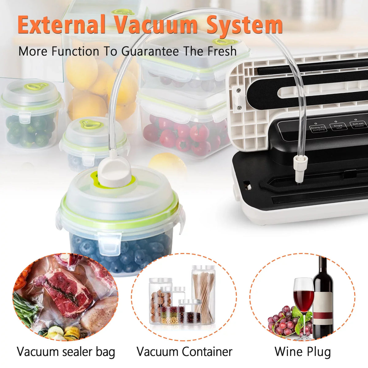 Vacuum Sealer Meal Free Commercial LINKPAL Simple 60KPA 10 food System to Sealing Machine Food Sealing Easy Seal Clean, Machine Machine, a Operate to Food bags,
