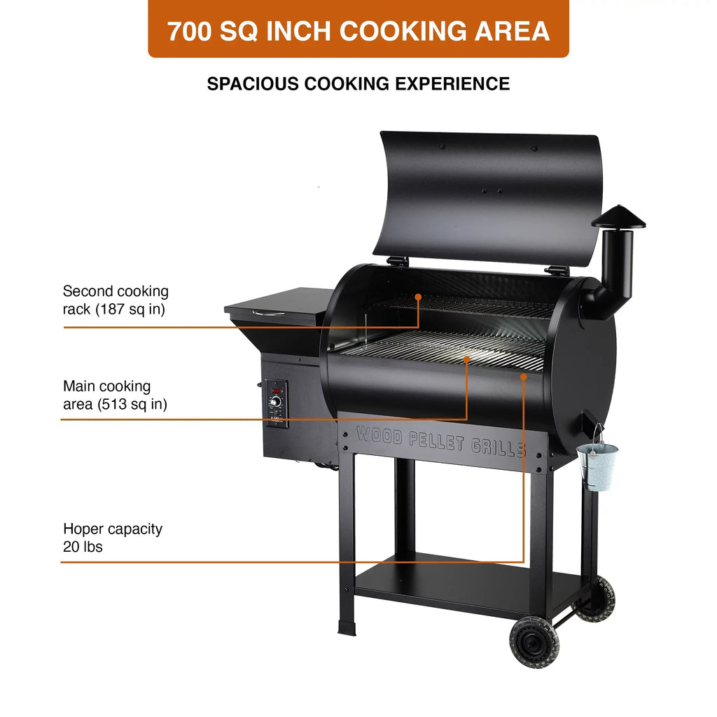 sq. 8-in-1 Z 694 Grill GRILLS & Black Smoker Wood Pellet in. ZPG-7002B BBQ