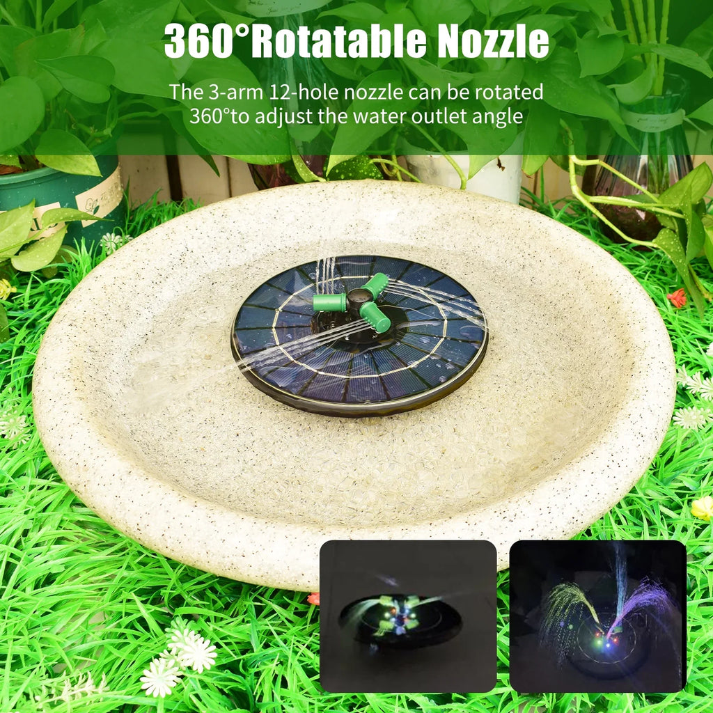 Fountain Small Yabuy Colorful Battery, LED Solar 4W liquid with Rotatable Nozzle for Pump Pond Light