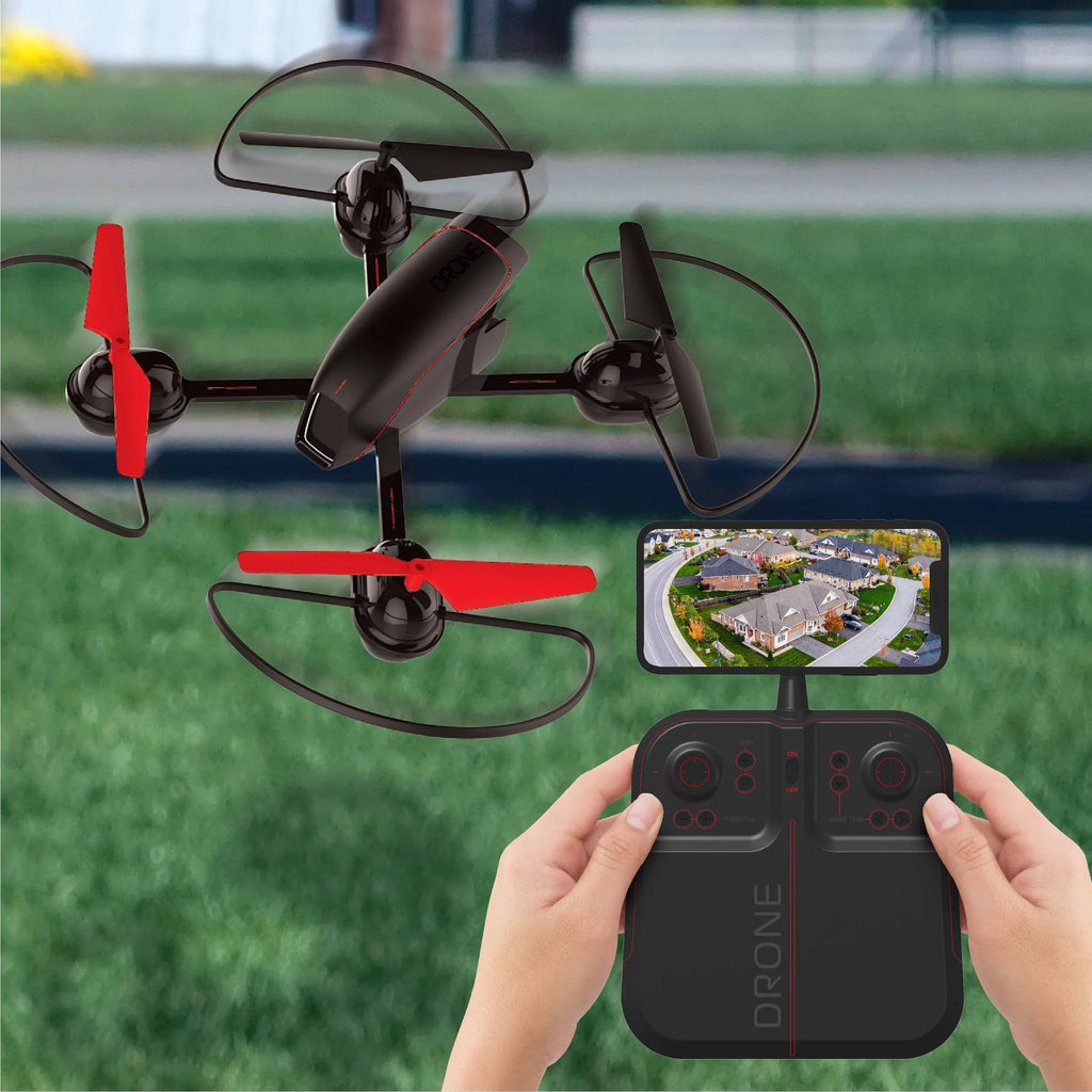 Wireless Assisted Remote 2.4GHz RC Controlled Landing, Quadcopter Mach with Stream Rechargeable with Drone IMAGE 10inch SHARPER and Camera,