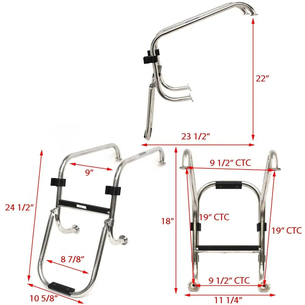 618 Boat Ranger Ladder | Stainless Folding Boarding 207277 VS 2-Step