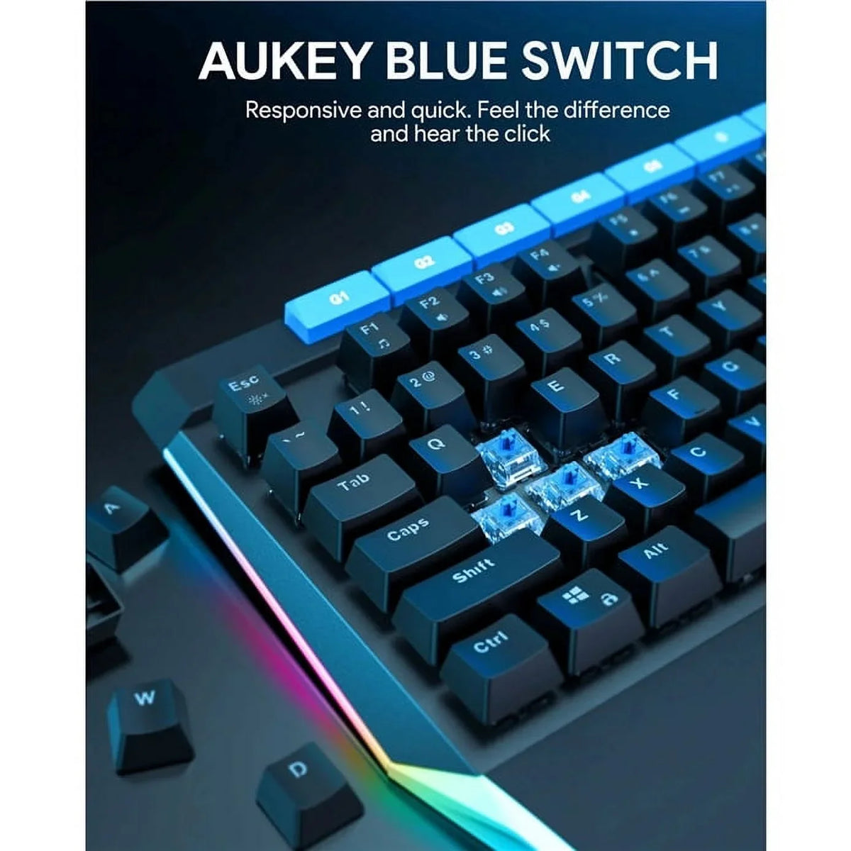 Volume KMG17 Blue 104key Switches Control Keyboard Mechanical Button with AUKEY