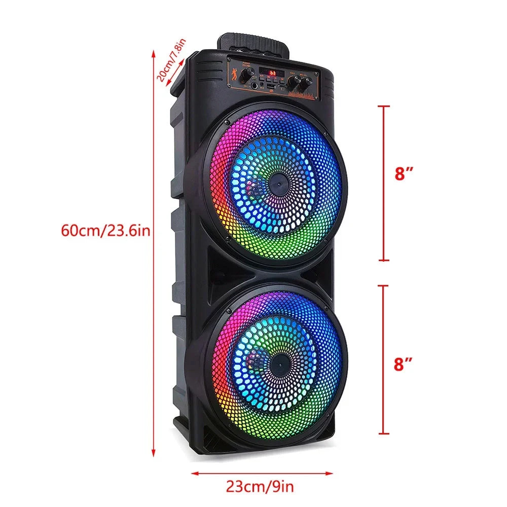 8-inch Loud Bluetooth Speaker 6000W Speaker -FM/AUX/MP3/USB System Party Party Heavy Portable Bass Subwoofer Mic & Dual Sound TIANLAIMEI