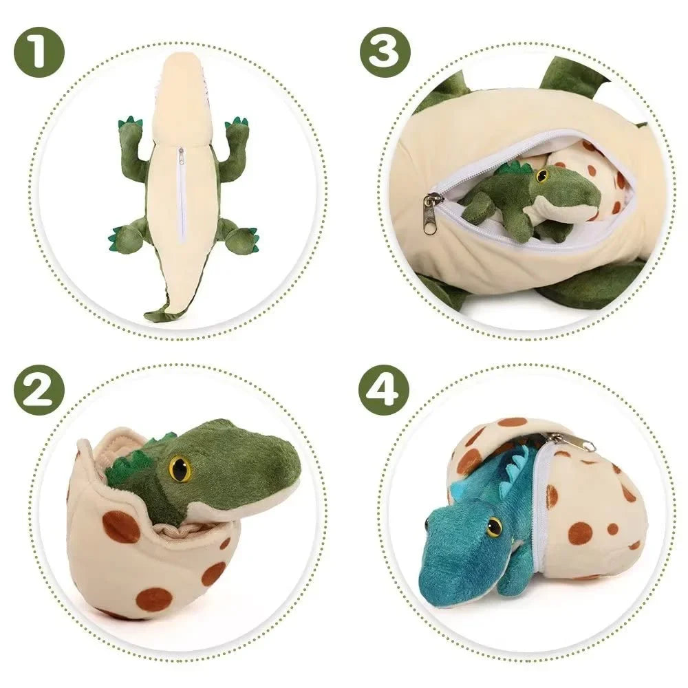 3 24" Mommy Baby Alligator and Alligator Stuffed Inside Animal 3 with Eggs MaoGoLan