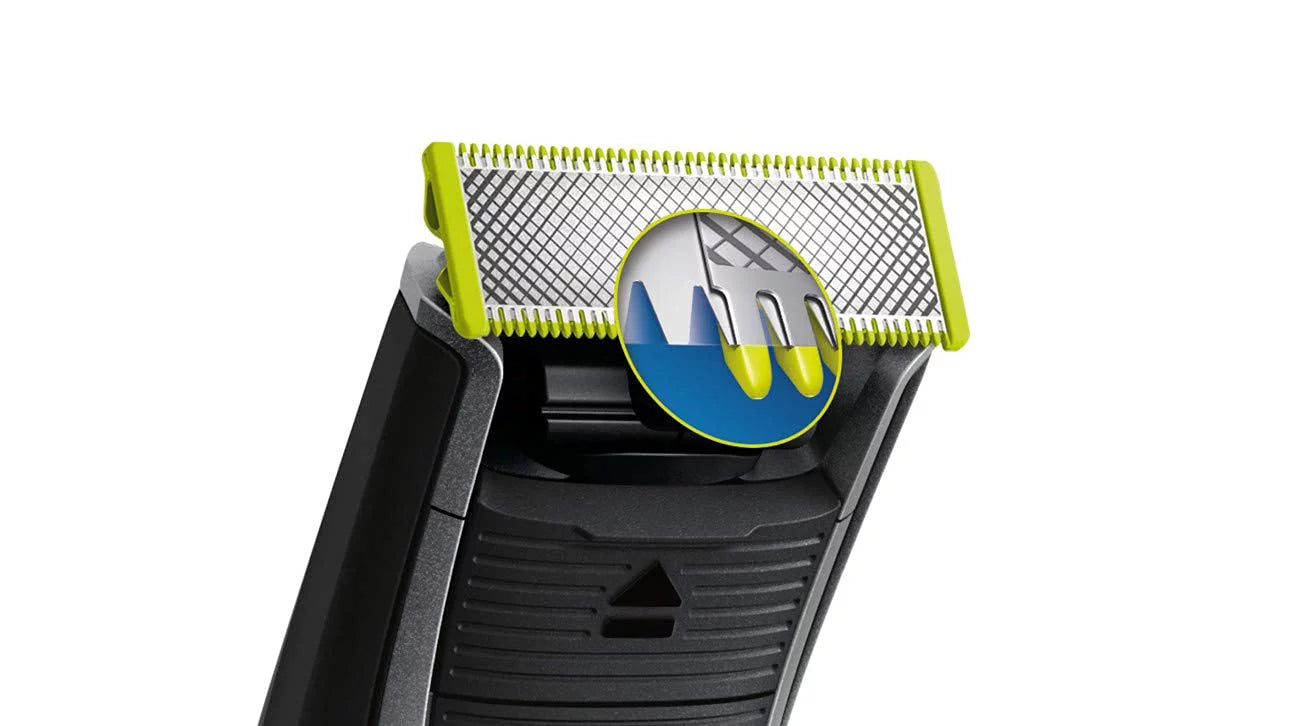 QP6510 Norelco Electric + Black OneBlade pieces Trimmer 3