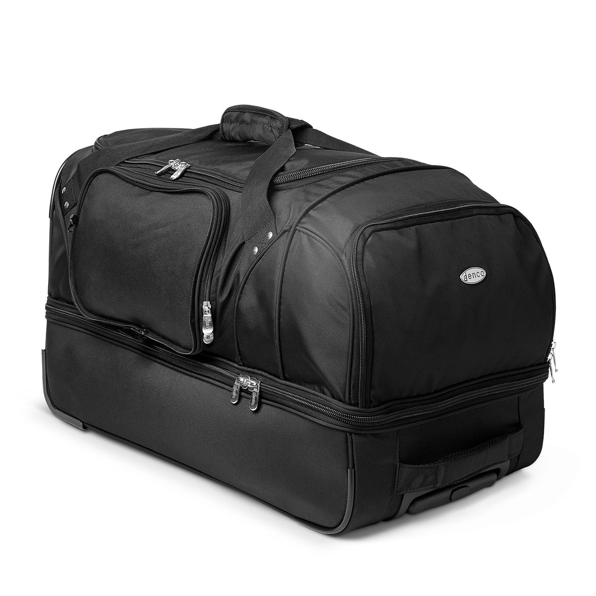 2-Wheel Bag Bottom Black Badgers Rolling 27'' Wisconsin Drop Duffel MOJO