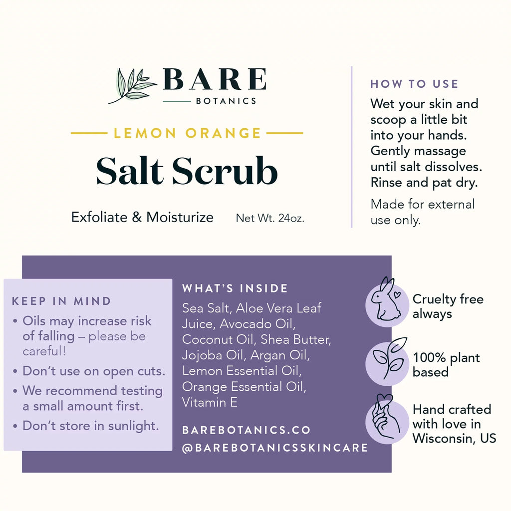 Scrub Orange Body Salt Botanics Scrub Bare oz Lemon 24 Sea