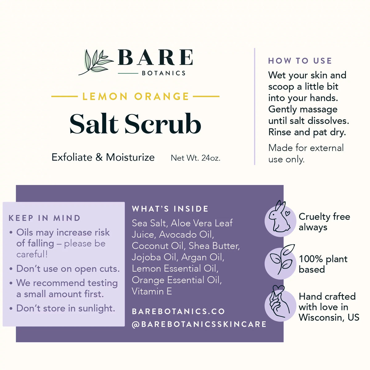 Scrub Orange Body Salt Botanics Scrub Bare oz Lemon 24 Sea